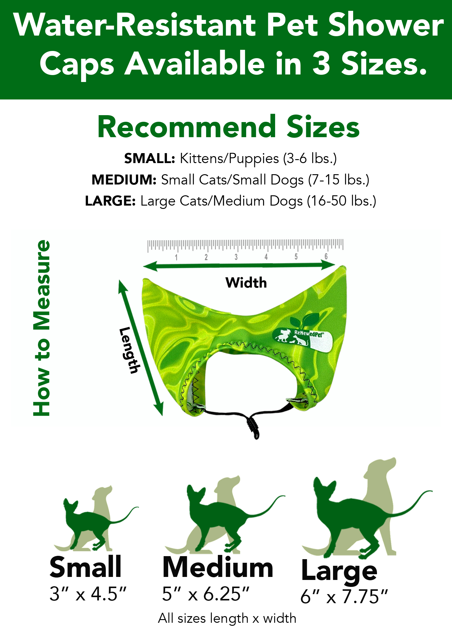 4 ALL PETS SHOWER EAR SUN CAP ReNewedPet